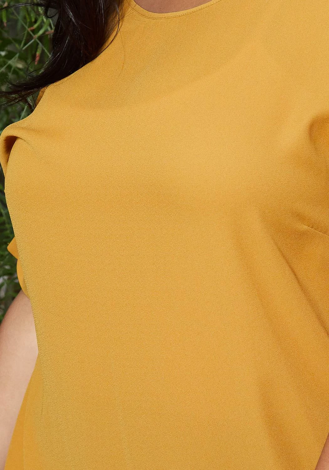 Pleione Round Neck Self-tie Short Sleeve Top Plus Size Women Clothing 4 Pleione Round Neck Self-tie Short Sleeve Top Plus Size Women Clothing - Image 4