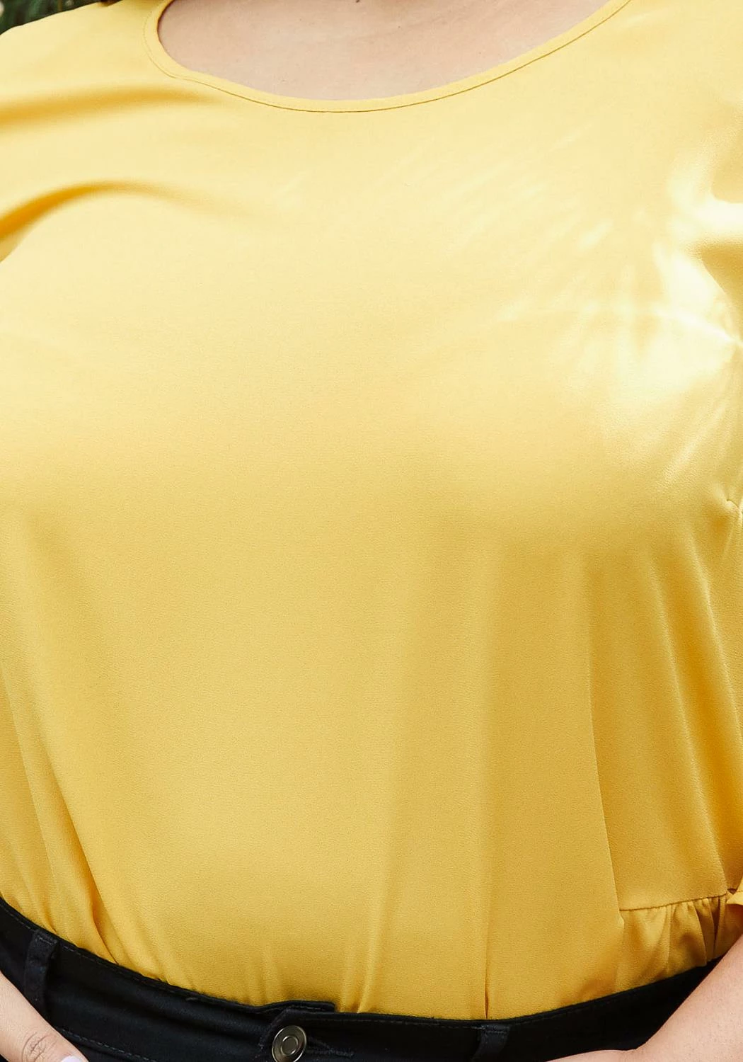 Pleione Pleated Blouse With Smocked 3/4 Bell Sleeve Plus Size Women Clothing 5 Pleione Pleated Blouse With Smocked 3/4 Bell Sleeve Plus Size Women Clothing - Image 5