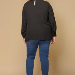 Pleione Plus Size Women Clothing Self-Tie Wrap Front Blouse -Radiant Drape Sales 2000619 001 3