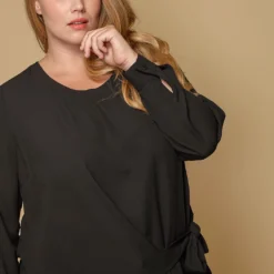 Pleione Plus Size Women Clothing Self-Tie Wrap Front Blouse -Radiant Drape Sales 2000619 001 4