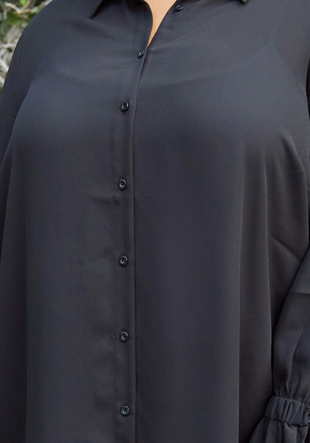 Pleione Self-tie Bell Cuff Plus Size Women Clothing Button Down Shirt Blouse 4 Pleione Self-tie Bell Cuff Plus Size Women Clothing Button Down Shirt Blouse - Image 4