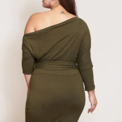 Asoph Women Clothing Plus Size One Shoulder Bodycon Dress -Radiant Drape Sales 2002490 125 4