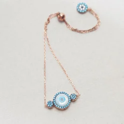 ROUND EVIL EYE ROUND CHAIN BRACELET