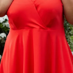 Nurode Plus Size V-Neck Spaghetti Strap Cocktail Dress -Radiant Drape Sales 2003562 297 4