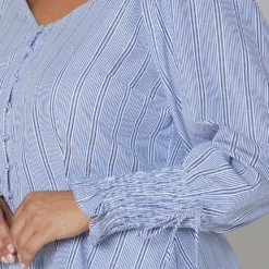 Nurode Plus Size Stripe Off Shoulder Blouse -Radiant Drape Sales 2003571 003 4