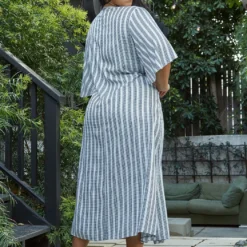 Nurode Plus Size Lace Trim Tie Front Maxi Dress 6 Nurode Plus Size Lace Trim Tie Front Maxi Dress -Radiant Drape Sales 2003572 302 3