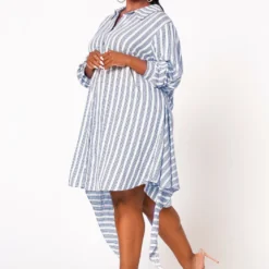 Nurode Plus Size Lace Trim Wrapped Shirt Dress -Radiant Drape Sales 2003573 302 5