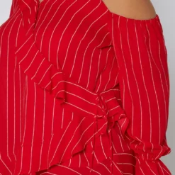 Nurode Plus Size Asymmetrical Shoulder Ruffle Blouse -Radiant Drape Sales 2003575 110 4