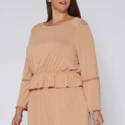 Nurode Fringe Cuff Bell Sleeve Top 8 Nurode Fringe Cuff Bell Sleeve Top -Radiant Drape Sales 2003578 304 2