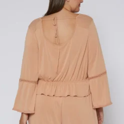 Nurode Fringe Cuff Bell Sleeve Top 9 Nurode Fringe Cuff Bell Sleeve Top -Radiant Drape Sales 2003578 304 3