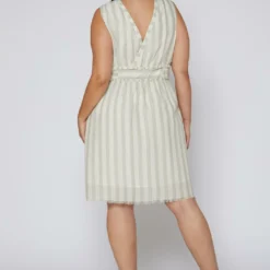 Nurode Plus Size Sleeveless Button Down Stripe Dress -Radiant Drape Sales 2003579 151 4