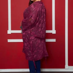 Pleione Plus Size Sheer Floral Embossed Robe Cardigan -Radiant Drape Sales 2004338 283 3