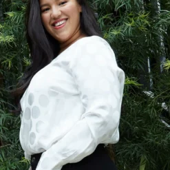 Pleione Plus Size Cross Front Crewneck Blouse Top -Radiant Drape Sales 2004342 002 2