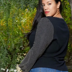 Pleione Plus Size Women's Ribbed Round Neck Holiday Top -Radiant Drape Sales 2004346 286 3