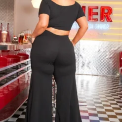 Asoph Plus Size Crop Top & Wide Pants Set -Radiant Drape Sales 2004813 001 3