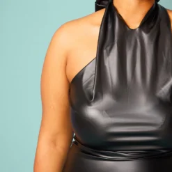 Plus Size Halter Tie Neck Mini Dress -Radiant Drape Sales 2005085 001 2