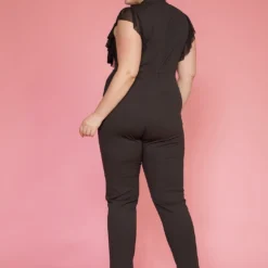 Asoph Plus Size Ruffle Tie Neck Sleeveless Jumpsuit -Radiant Drape Sales 2005116 001 3