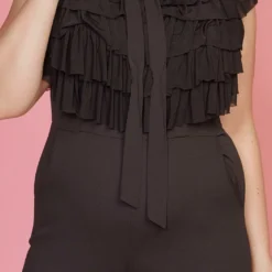 Asoph Plus Size Ruffle Tie Neck Sleeveless Jumpsuit -Radiant Drape Sales 2005116 001 4