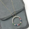 Grove Emerald Cut Multi Color Stone Ring Necklace