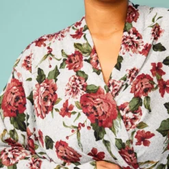 Pleione Plus Size Floral Wrap Knit Blouse -Radiant Drape Sales 2005242 213 4