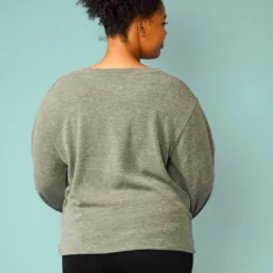 Pleione Plus Size Twist Hem V-Neck Sweater -Radiant Drape Sales 2005243 151 3