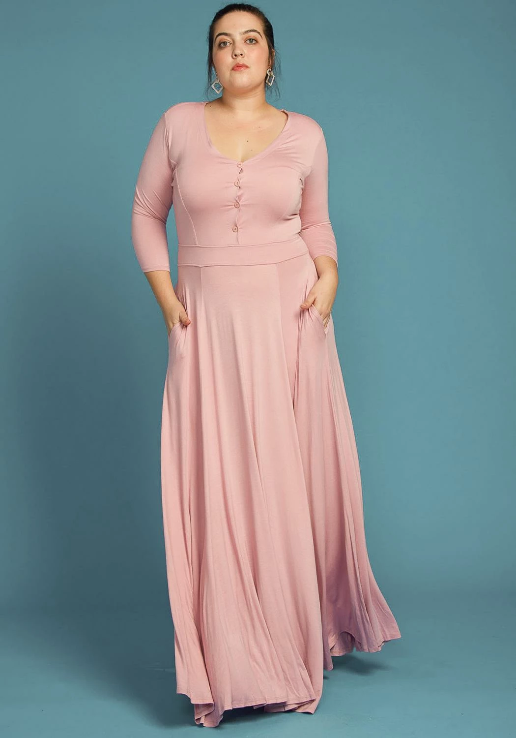 Plus Size Button Front Soft Maxi Dress 1 Plus Size Button Front Soft Maxi Dress