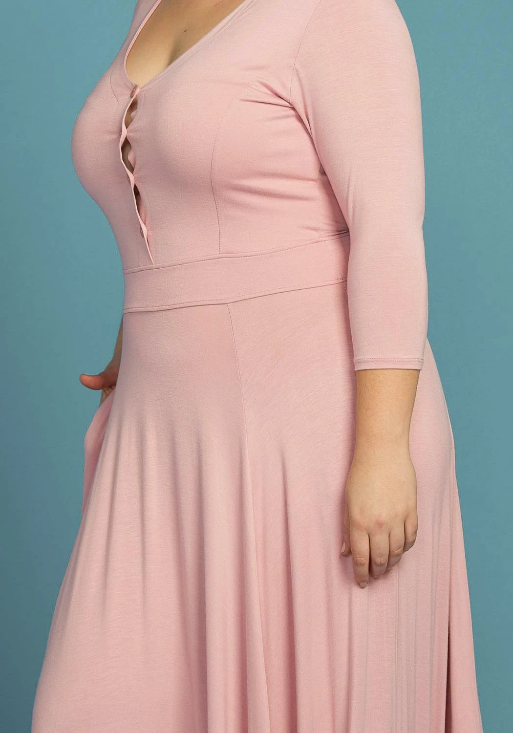 Plus Size Button Front Soft Maxi Dress 4 Plus Size Button Front Soft Maxi Dress - Image 4