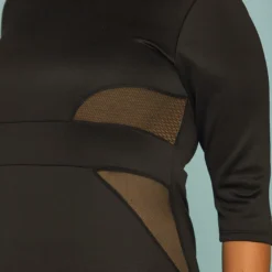 Asoph Plus Size Mesh Inset Bodycon Dress -Radiant Drape Sales 2005377 001 4