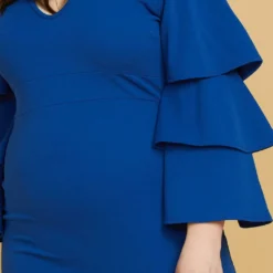 Plus Size Shoulder Cutout Layered Ruffle Sleeve Dress 7 Plus Size Shoulder Cutout Layered Ruffle Sleeve Dress -Radiant Drape Sales 2005446 188 4