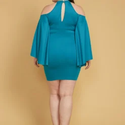 Plus Size Shoulder Cutout Batwing Sleeve Dress 6 Plus Size Shoulder Cutout Batwing Sleeve Dress -Radiant Drape Sales 2005450 158 4