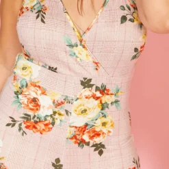 Asoph Plus Size Floral Plaid Cropped Cami Jumpsuit -Radiant Drape Sales 2005456 186 4