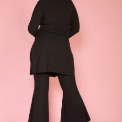 Asoph Plus Size Ribbed Cardigan & Flare Pants Set -Radiant Drape Sales 2005487 001 2