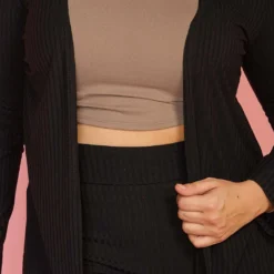 Asoph Plus Size Ribbed Cardigan & Flare Pants Set -Radiant Drape Sales 2005487 001 4