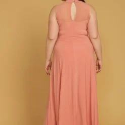 Plus Size Sleeveless Mesh Accent Romper With Cape Hem -Radiant Drape Sales 2005537 186 2