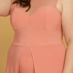 Plus Size Sleeveless Mesh Accent Romper With Cape Hem -Radiant Drape Sales 2005537 186 4