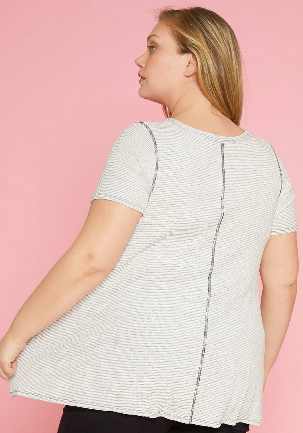 Asoph Plus Size Soft Stripe Top 3 Asoph Plus Size Soft Stripe Top - Image 3