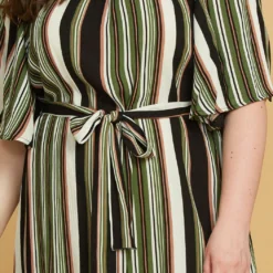 Asoph Plus Size Stripe Bell Sleeve Casual Dress -Radiant Drape Sales 2005565 125 4