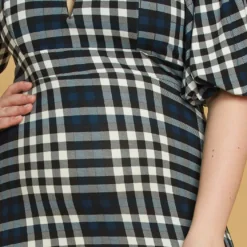 Asoph Plus Size Plaid Split Off Shoulder Dress -Radiant Drape Sales 2005569 117 4