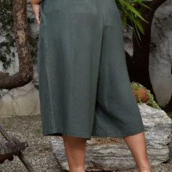 Pleione Plus Size Pleated Wide Leg Capris -Radiant Drape Sales 2006680 125 4