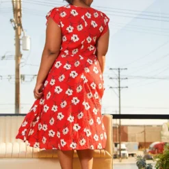 Pleione Plus Size V-Neck Floral Long Dress -Radiant Drape Sales 2006695 110 3