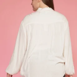 Pleione Plus Size Pleated Tie Hem Button Down Blouse -Radiant Drape Sales 2006712 135 3