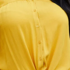 Pleione Plus Size Pleated Tie Hem Button Down Blouse -Radiant Drape Sales 2006712 159 4