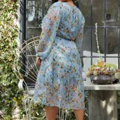 Pleione Plus Smocked Waist Floral Midi Dress -Radiant Drape Sales 2006718 003 3