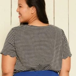 Pleione Plus Size Grid Pattern Top -Radiant Drape Sales 2007156 001 3