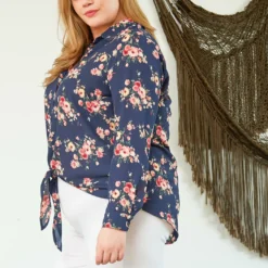 Pleione Plus Size Button Up Blouse -Radiant Drape Sales 2007158 117 2