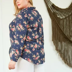 Pleione Plus Size Button Up Blouse -Radiant Drape Sales 2007158 117 3