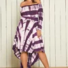 Asoph Plus Size Off Shoulder Hi-Lo Tie Dye Dress