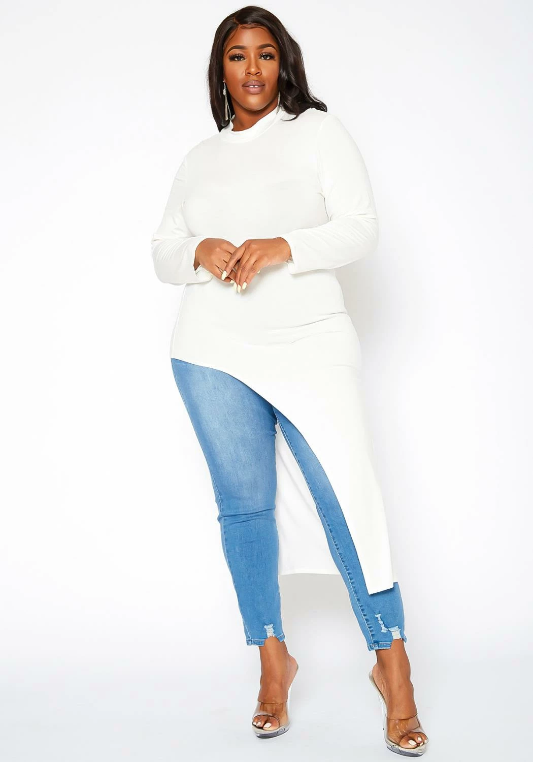 Asoph Plus Size Asymmetric High Low Fashion Top 2 Asoph Plus Size Asymmetric High Low Fashion Top - Image 2