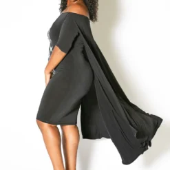 Asoph Plus Size Off Shoulder Cape Dress -Radiant Drape Sales 2007834 172 2