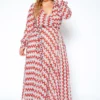 Asoph Plus Size Multi Print Wrap Maxi Dress